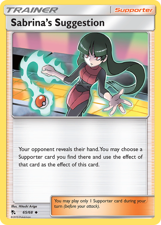 Sabrina's Suggestion - 65/68 - - HIDDEN FATES - Pokemon - Uncommon | AA70-1
