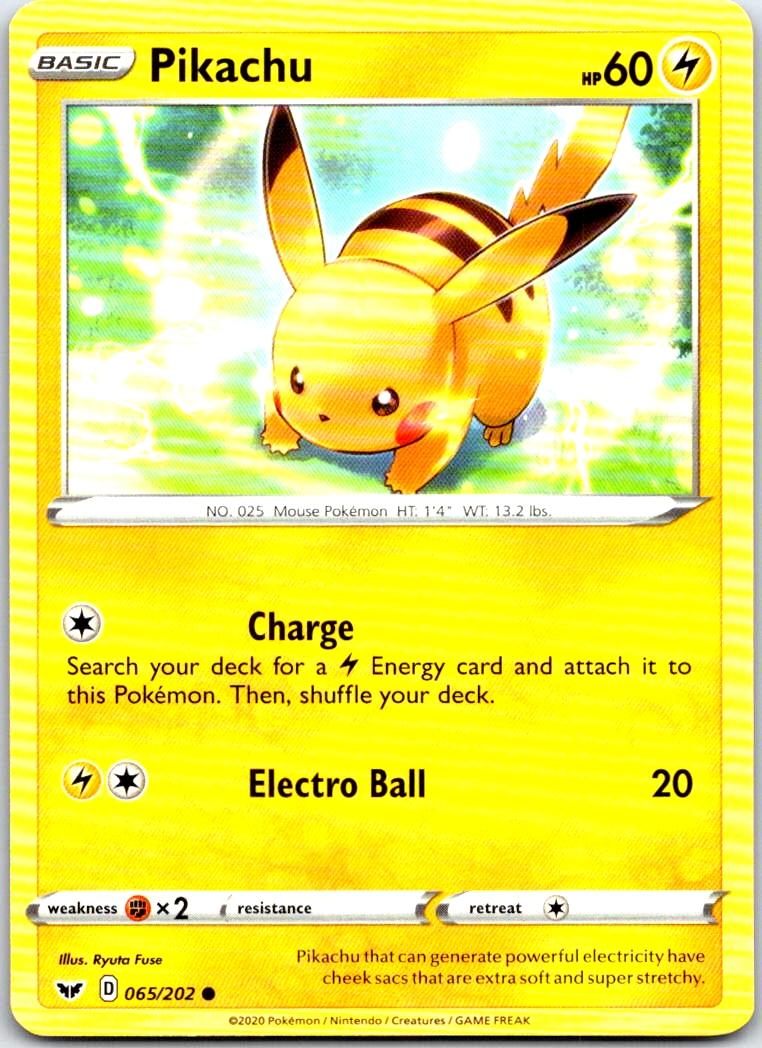 Pikachu - 065/202 - - SWORD & SHIELD - Pokemon - Common | AB74-49
