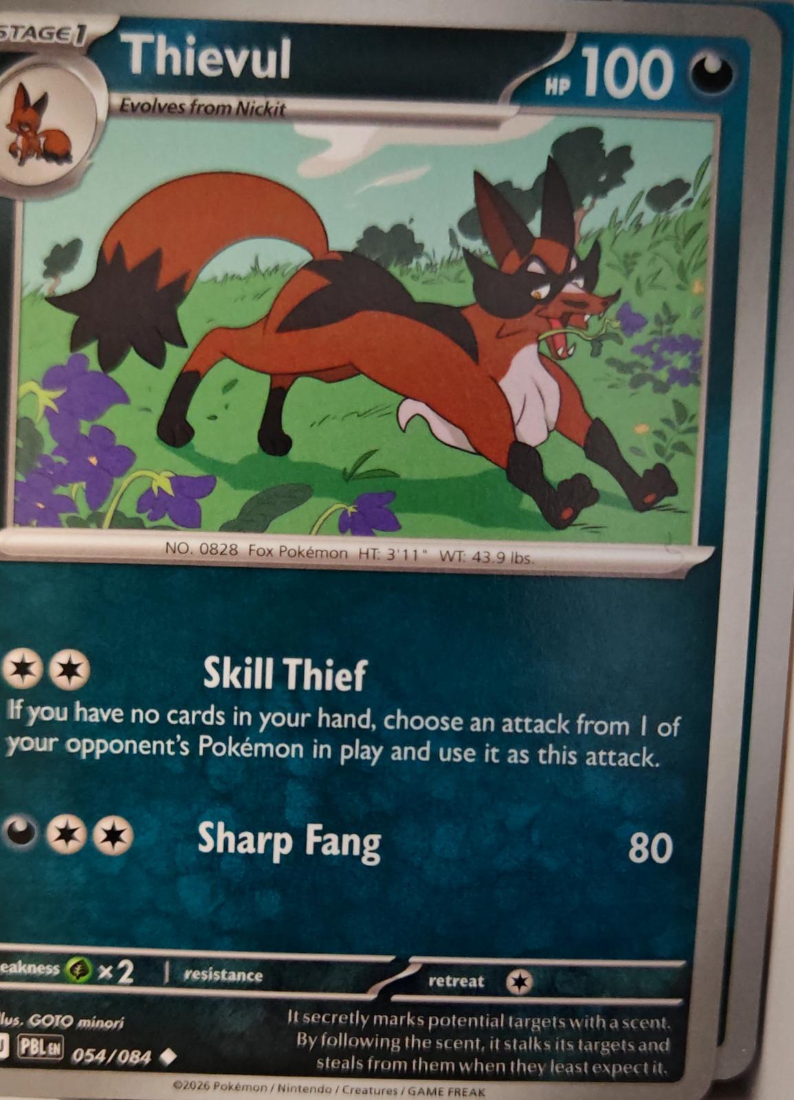 Thievul - 054/084 - - PITCH BLACK - Pokemon - Uncommon | AA32-65