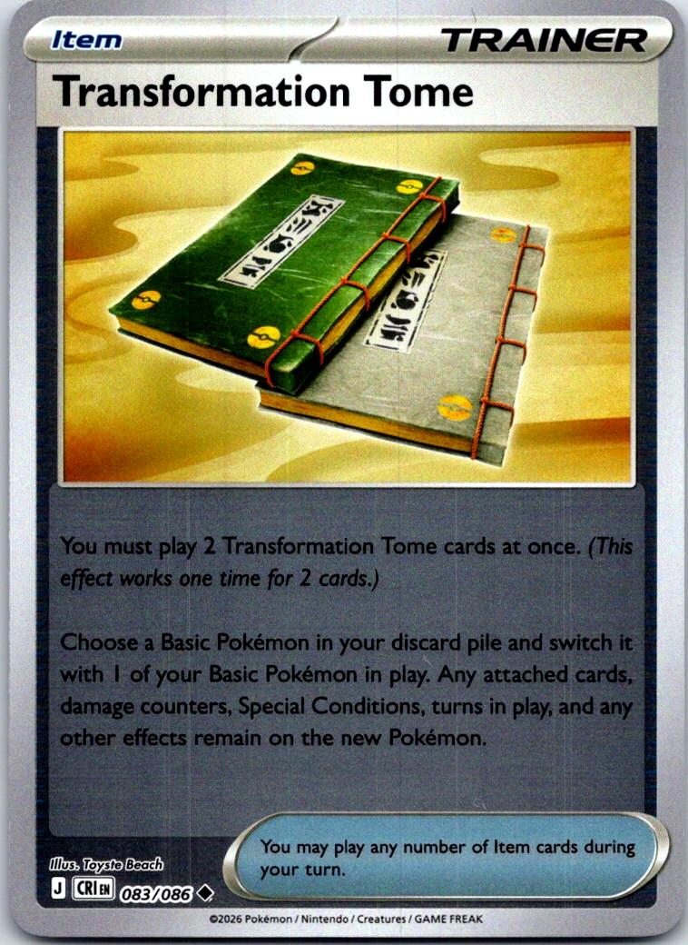 Transformation Tome - 083/086 - Reverse Holo - CHAOS RISING - Pokemon - | AB14-31