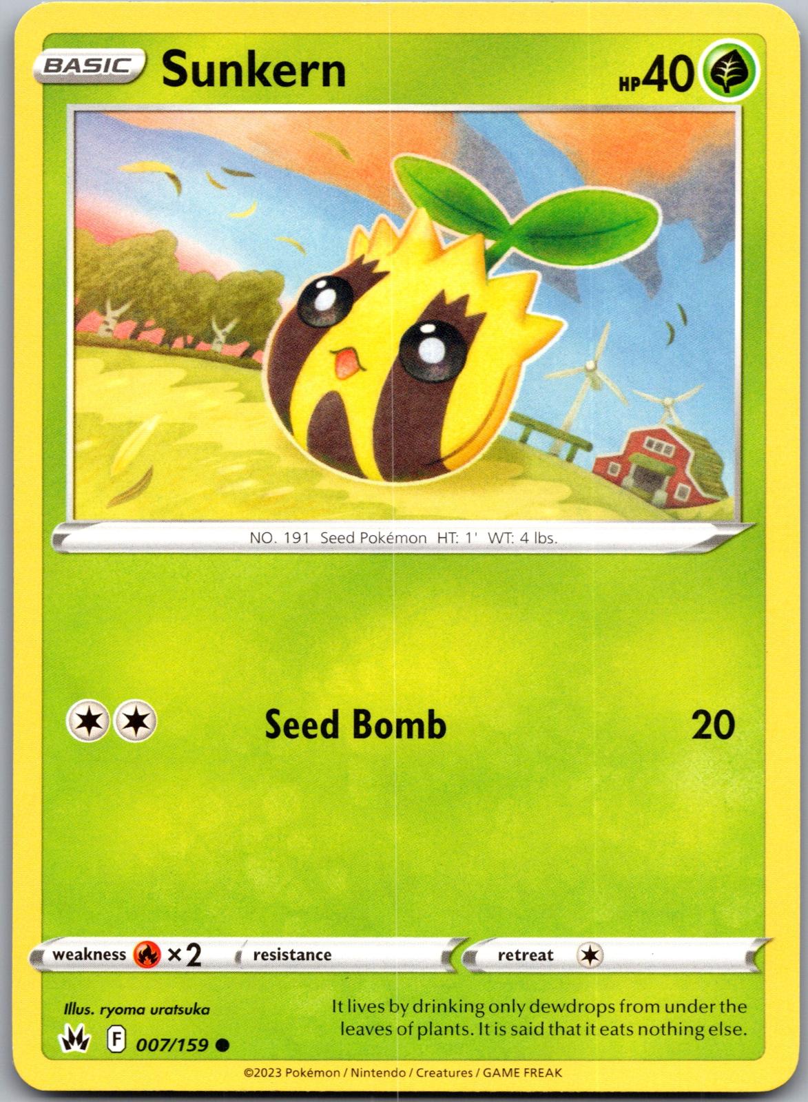 Sunkern - 007/159 - - CROWN ZENITH - Pokemon - Common | AA93-28