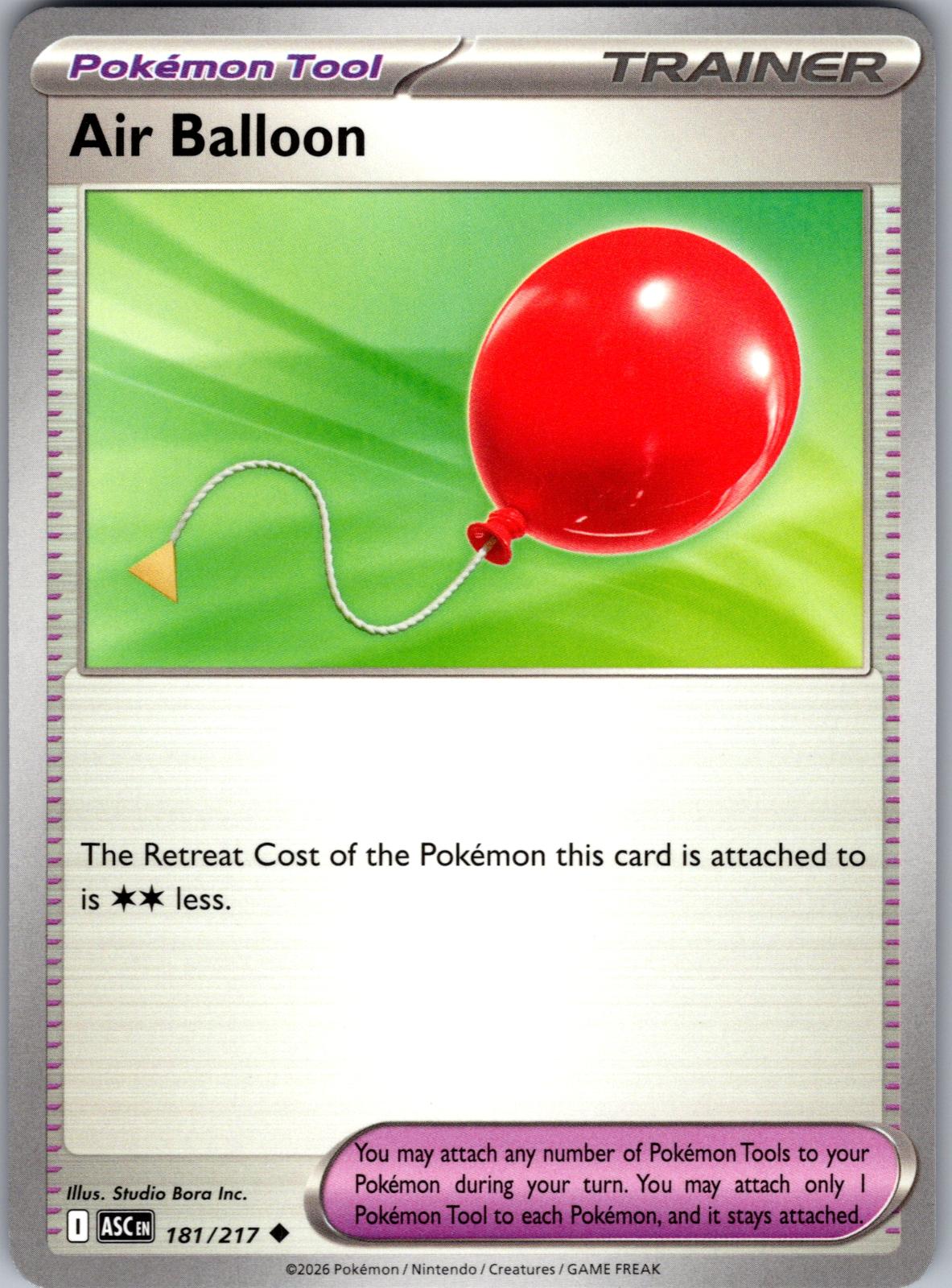 Air Balloon - 181/217 - - ASCENDED HEROES - Pokemon - Uncommon | AA77-25