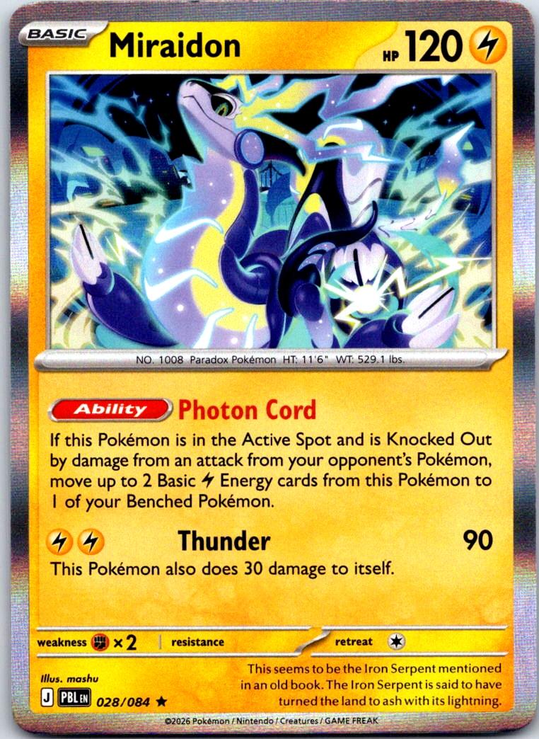 Miraidon - 028/084 - Holo - PITCH BLACK - Pokemon - Rare | AA122-8