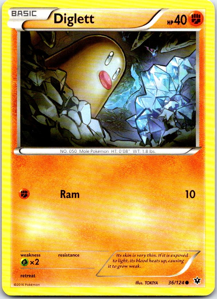 Diglett - 36/124 - - FATES COLLIDE - Pokemon - Common | AB76-43