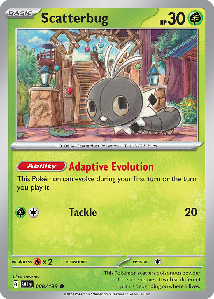 Scatterbug - 008/198 - Reverse Holo - SCARLET & VIOLET - Pokemon - | AA49-30