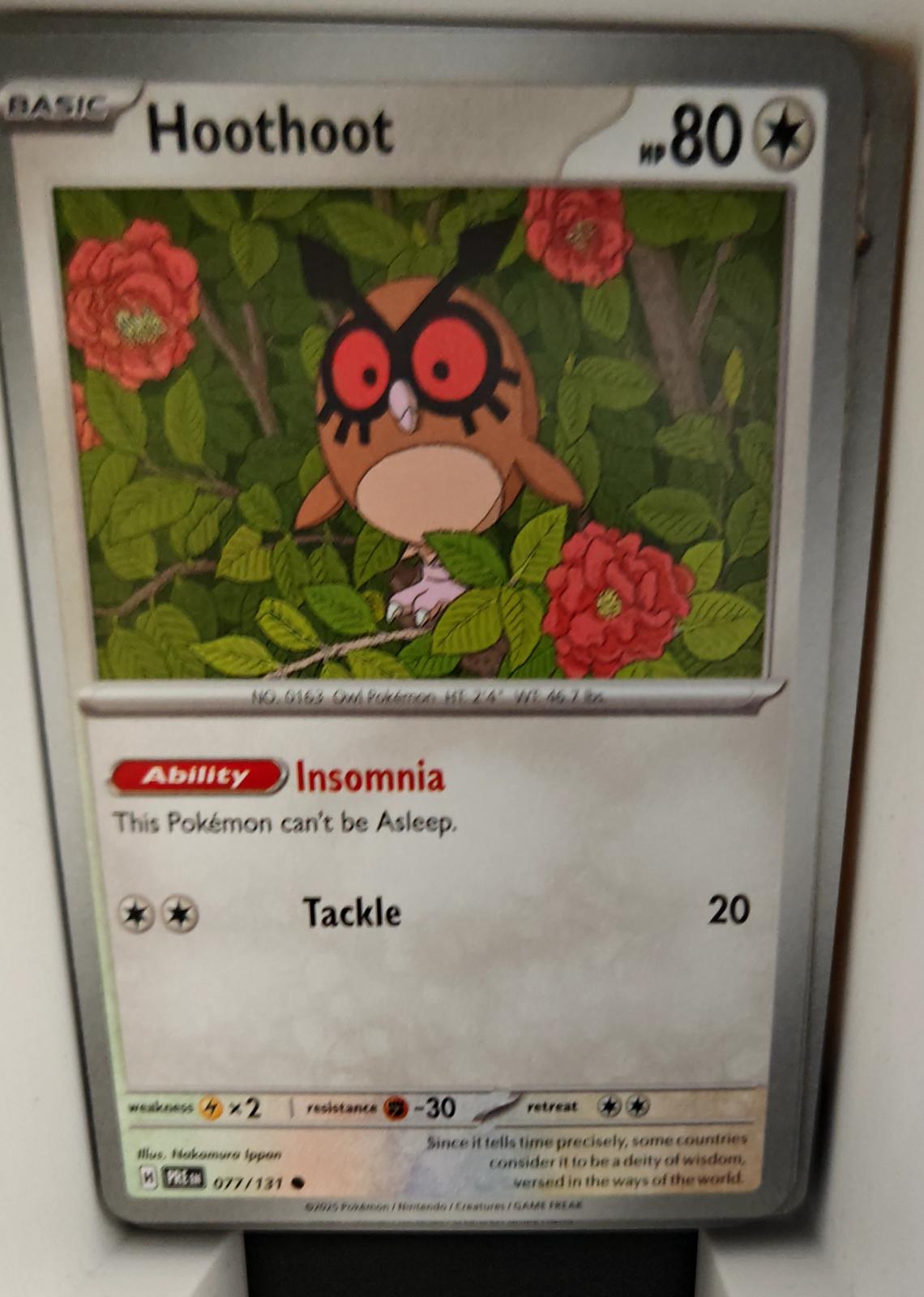 Hoothoot - 077/131 - - PRISMATIC EVOLUTIONS - Pokemon - Common | AA27-38