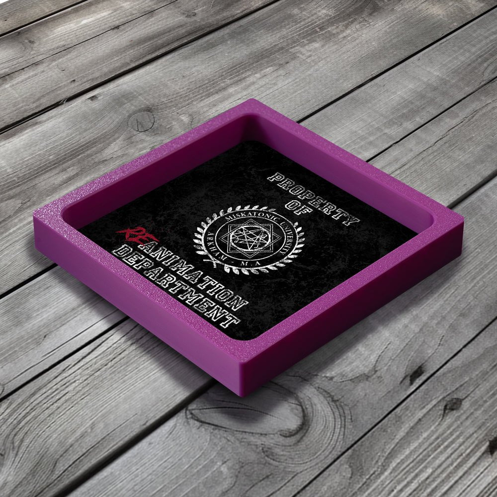 3D Printed Dice Tray - Arkham Horror Miskatonic University Board Game Tabletop Gaming Gifts Accessories, RPG D&D Dice