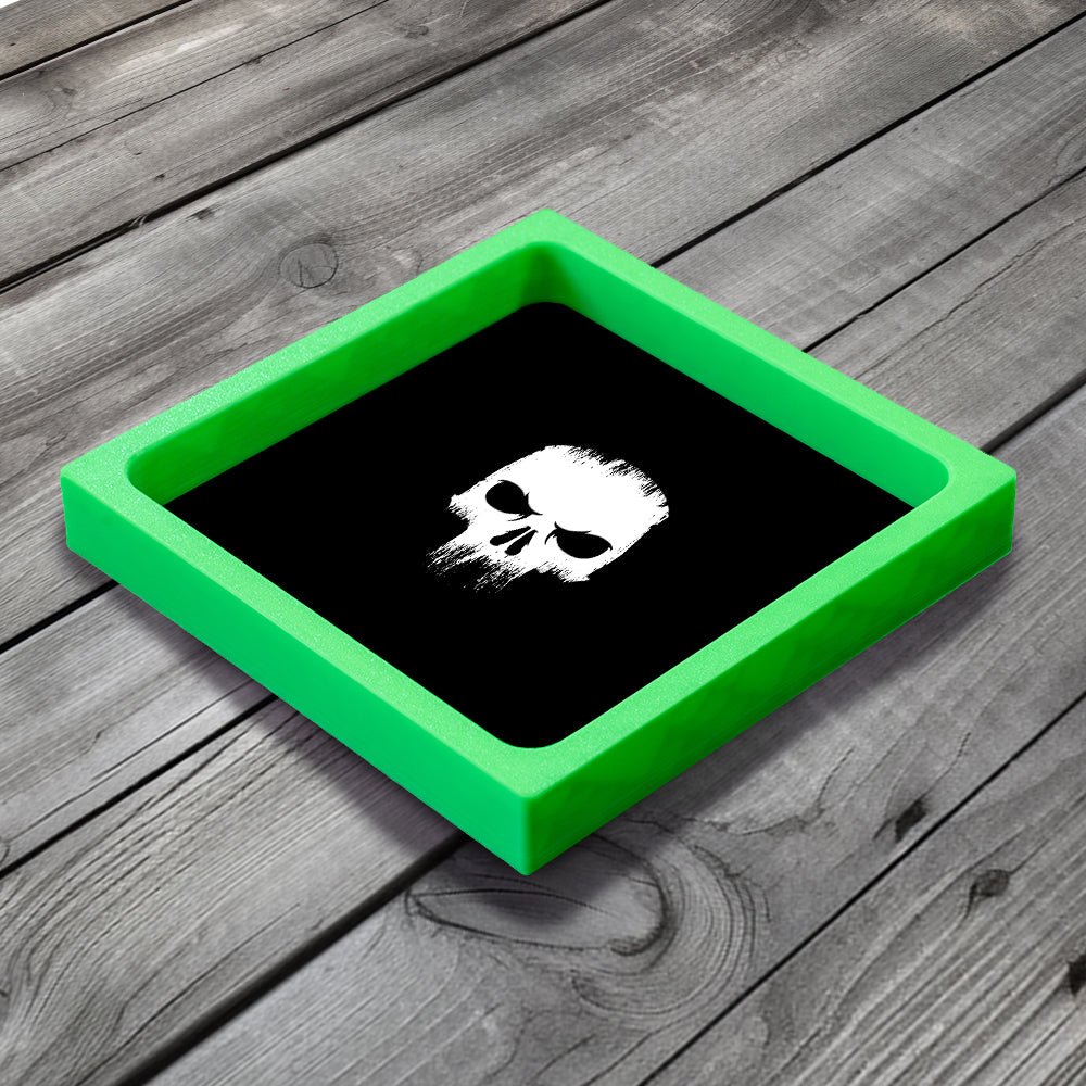 3D Printed Dice Tray - Black Skull (Warhammer Inspired) Board Game Tabletop Gaming Gifts Accessories, RPG D&D Dice