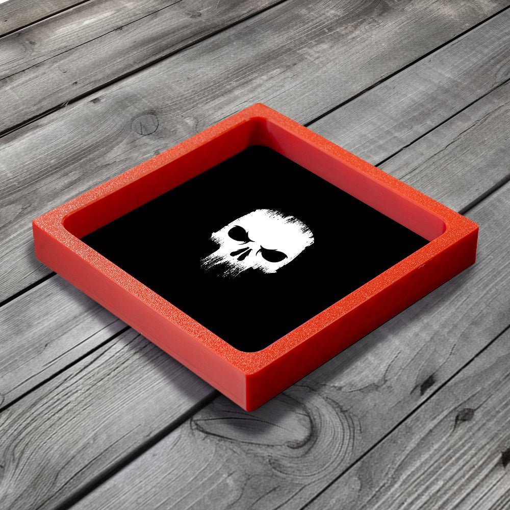 3D Printed Dice Tray - Black Skull (Warhammer Inspired) Board Game Tabletop Gaming Gifts Accessories, RPG D&D Dice