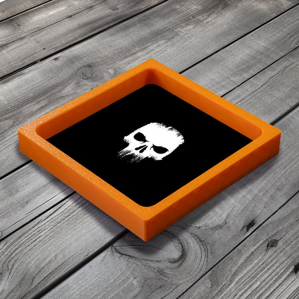 3D Printed Dice Tray - Black Skull (Warhammer Inspired) Board Game Tabletop Gaming Gifts Accessories, RPG D&D Dice