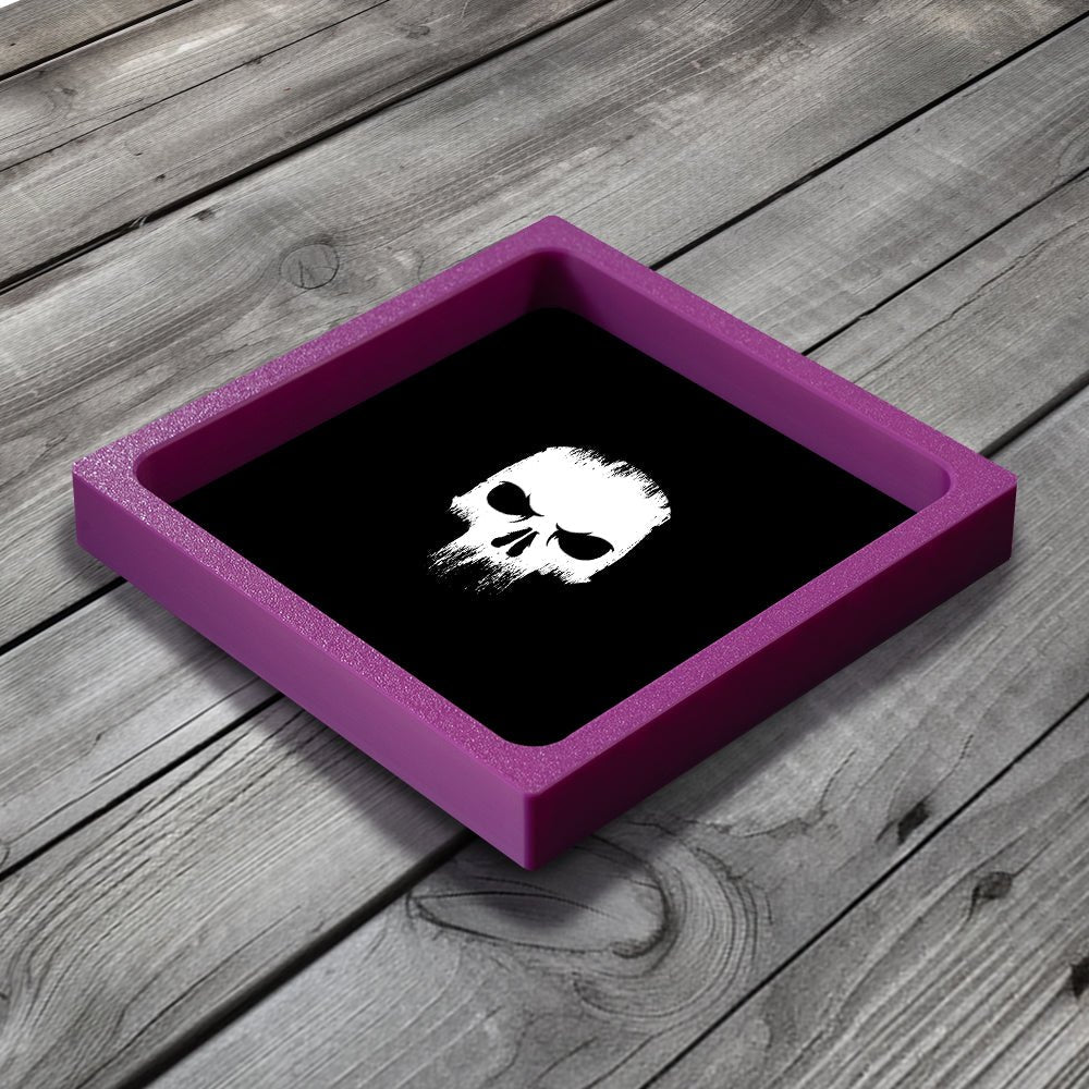 3D Printed Dice Tray - Black Skull (Warhammer Inspired) Board Game Tabletop Gaming Gifts Accessories, RPG D&D Dice