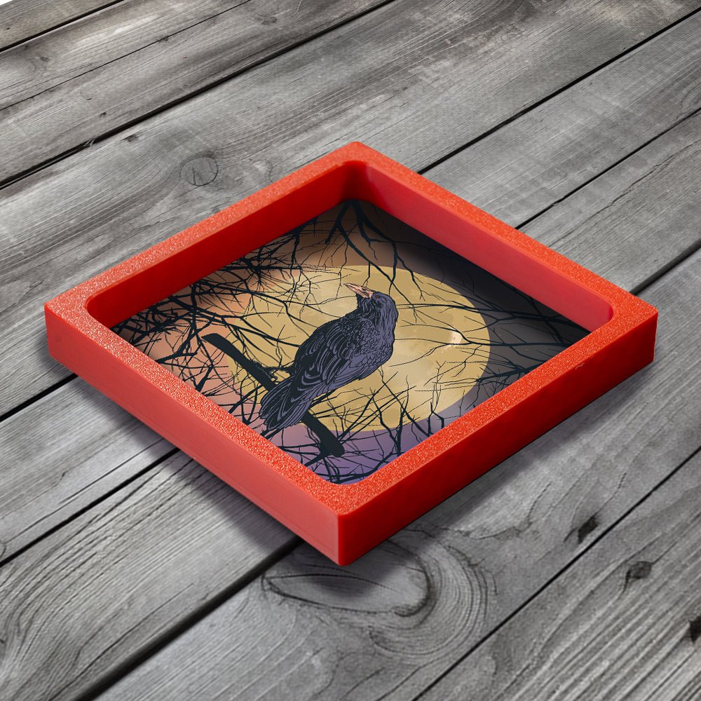 3D Printed Dice Tray - Raven in the Trees Board Game Tabletop Gaming Gifts Accessories, RPG D&D Dice