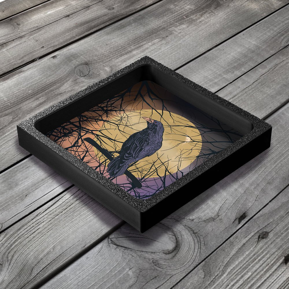 3D Printed Dice Tray - Raven in the Trees Board Game Tabletop Gaming Gifts Accessories, RPG D&D Dice