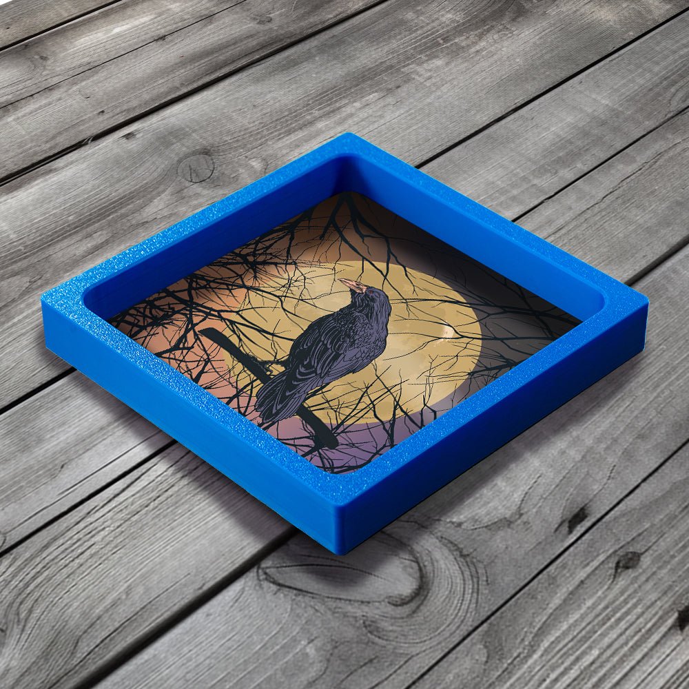 3D Printed Dice Tray - Raven in the Trees Board Game Tabletop Gaming Gifts Accessories, RPG D&D Dice