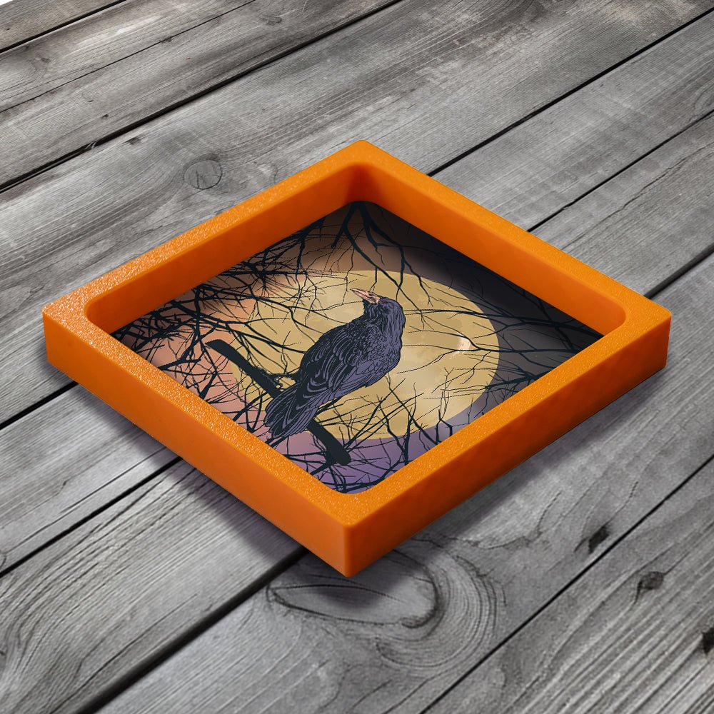 3D Printed Dice Tray - Raven in the Trees Board Game Tabletop Gaming Gifts Accessories, RPG D&D Dice