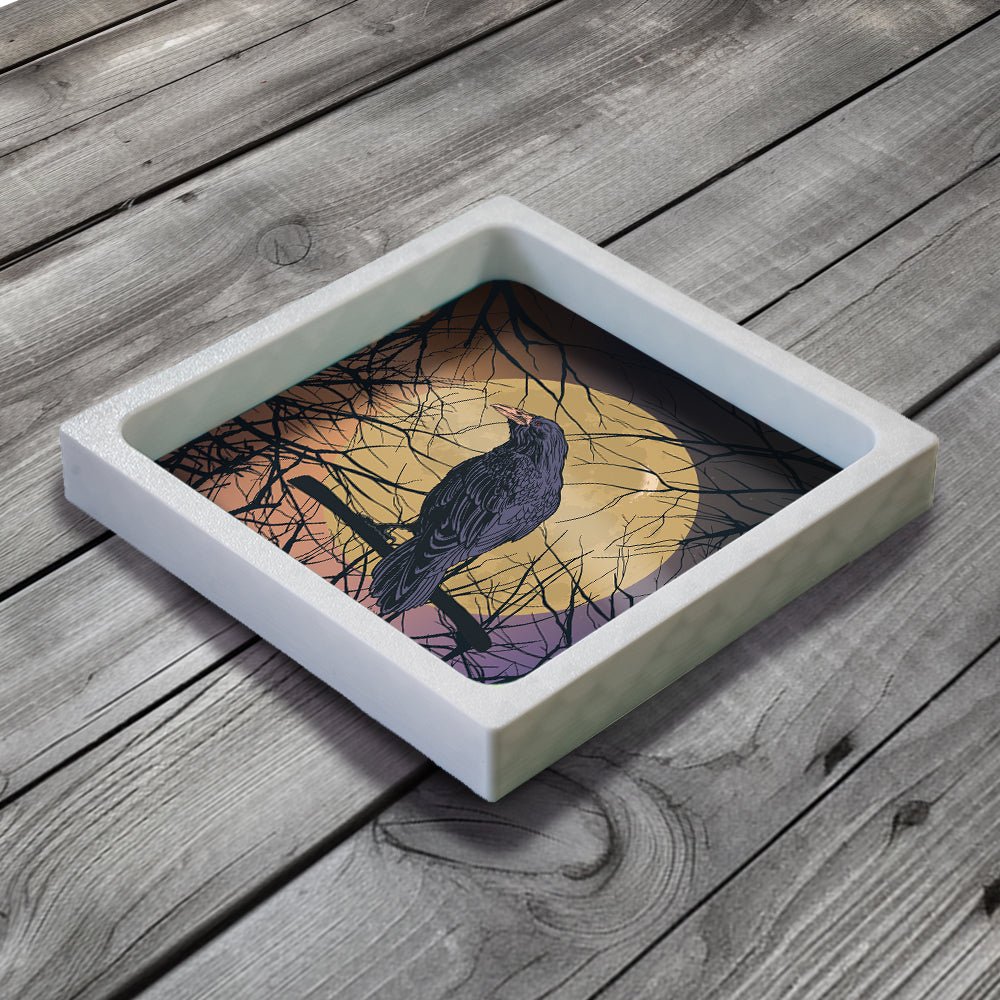 3D Printed Dice Tray - Raven in the Trees Board Game Tabletop Gaming Gifts Accessories, RPG D&D Dice