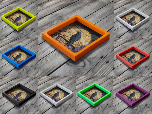 3D Printed Dice Tray - Raven in the Trees Board Game Tabletop Gaming Gifts Accessories, RPG D&D Dice