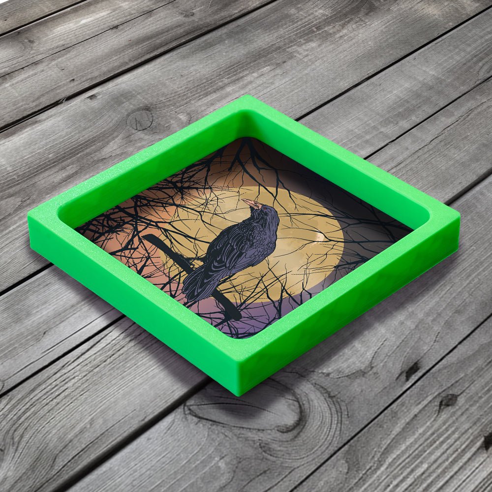 3D Printed Dice Tray - Raven in the Trees Board Game Tabletop Gaming Gifts Accessories, RPG D&D Dice