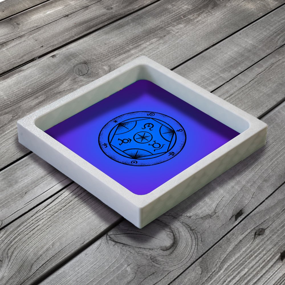 3D Printed Dice Tray - Transmutation Tablet Wizard Board Game Tabletop Gaming Gifts Accessories, RPG D&D Dice