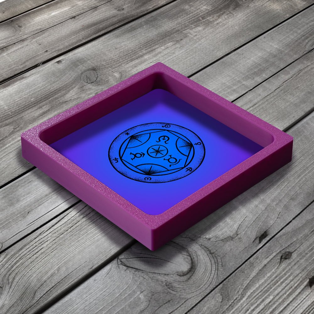 3D Printed Dice Tray - Transmutation Tablet Wizard Board Game Tabletop Gaming Gifts Accessories, RPG D&D Dice
