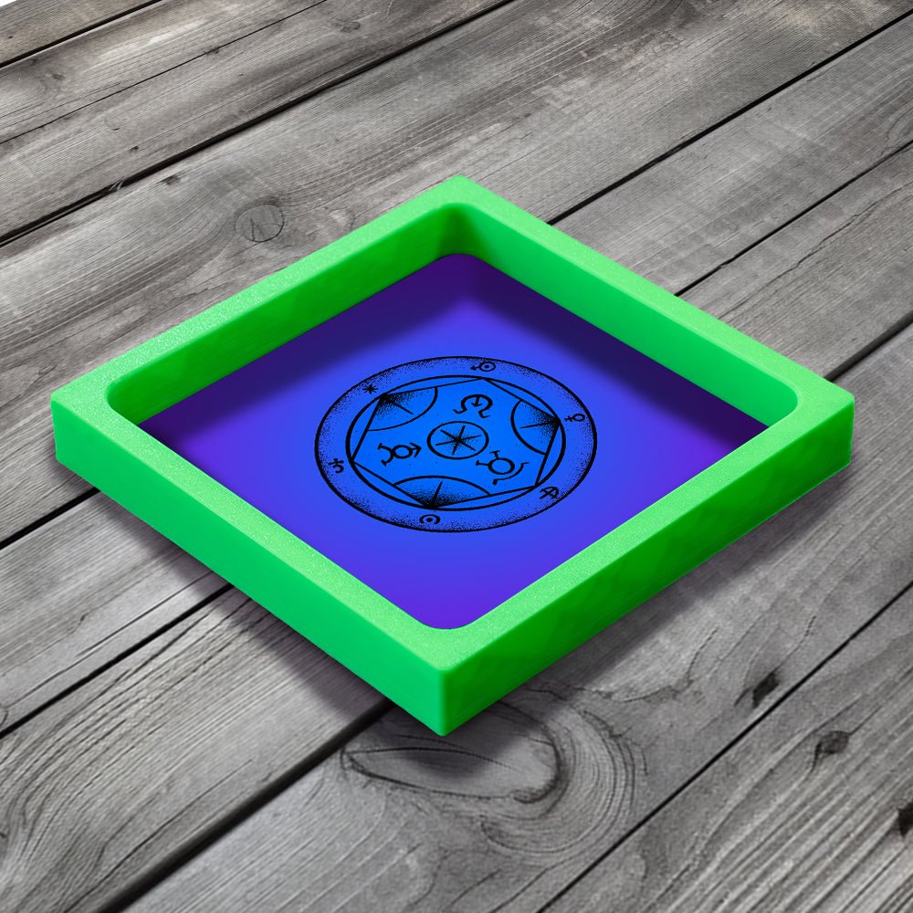 3D Printed Dice Tray - Transmutation Tablet Wizard Board Game Tabletop Gaming Gifts Accessories, RPG D&D Dice
