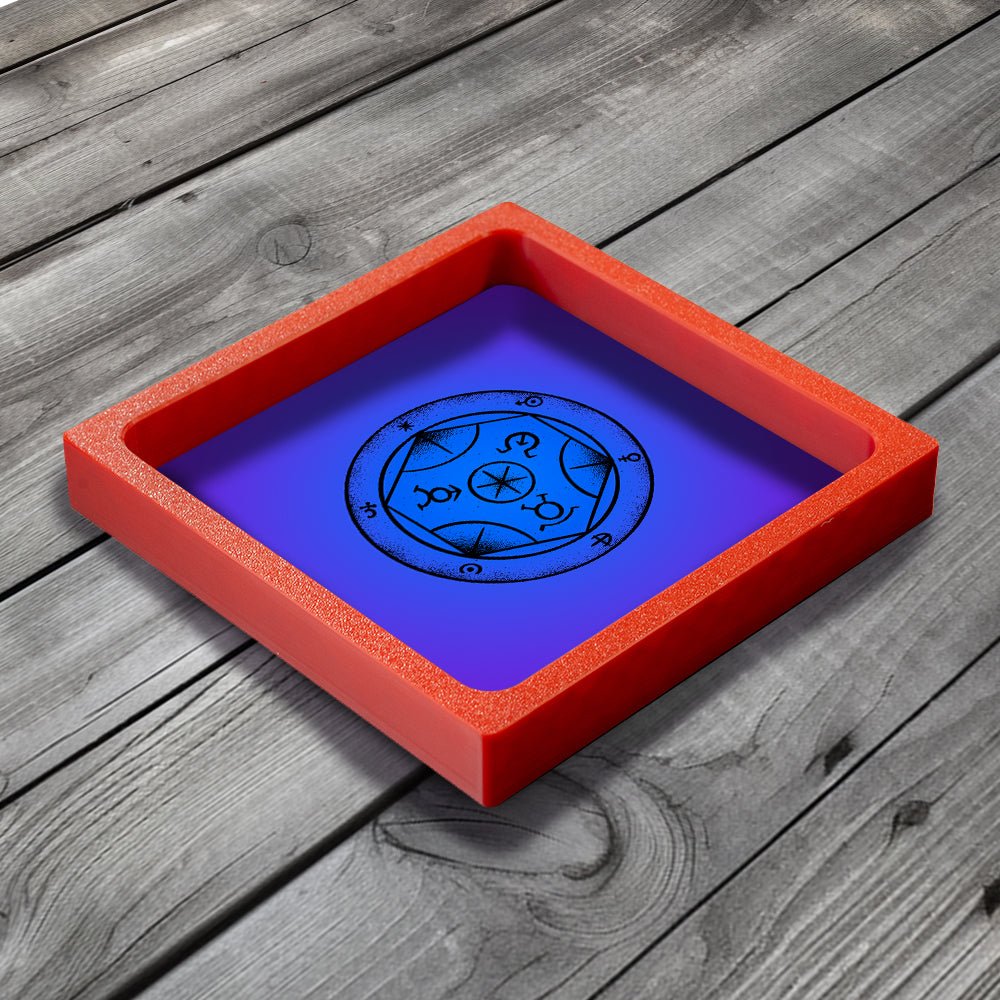 3D Printed Dice Tray - Transmutation Tablet Wizard Board Game Tabletop Gaming Gifts Accessories, RPG D&D Dice