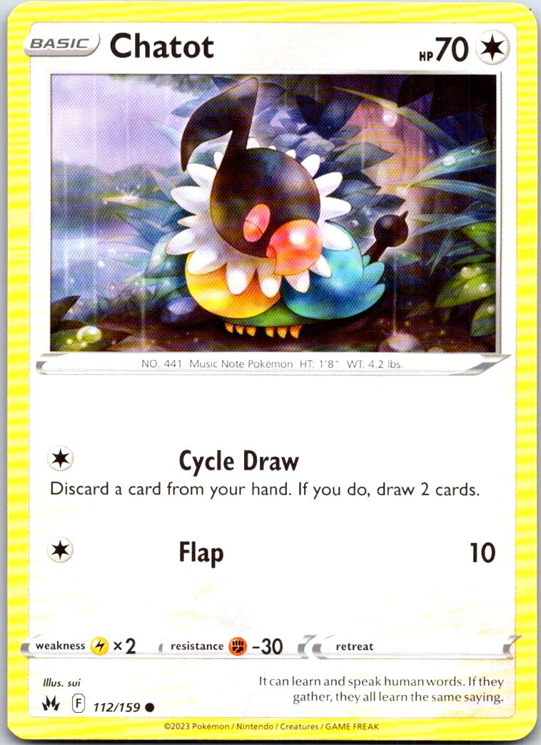 Chatot - 112/159 - - CROWN ZENITH - Pokemon - Common | AA105-36