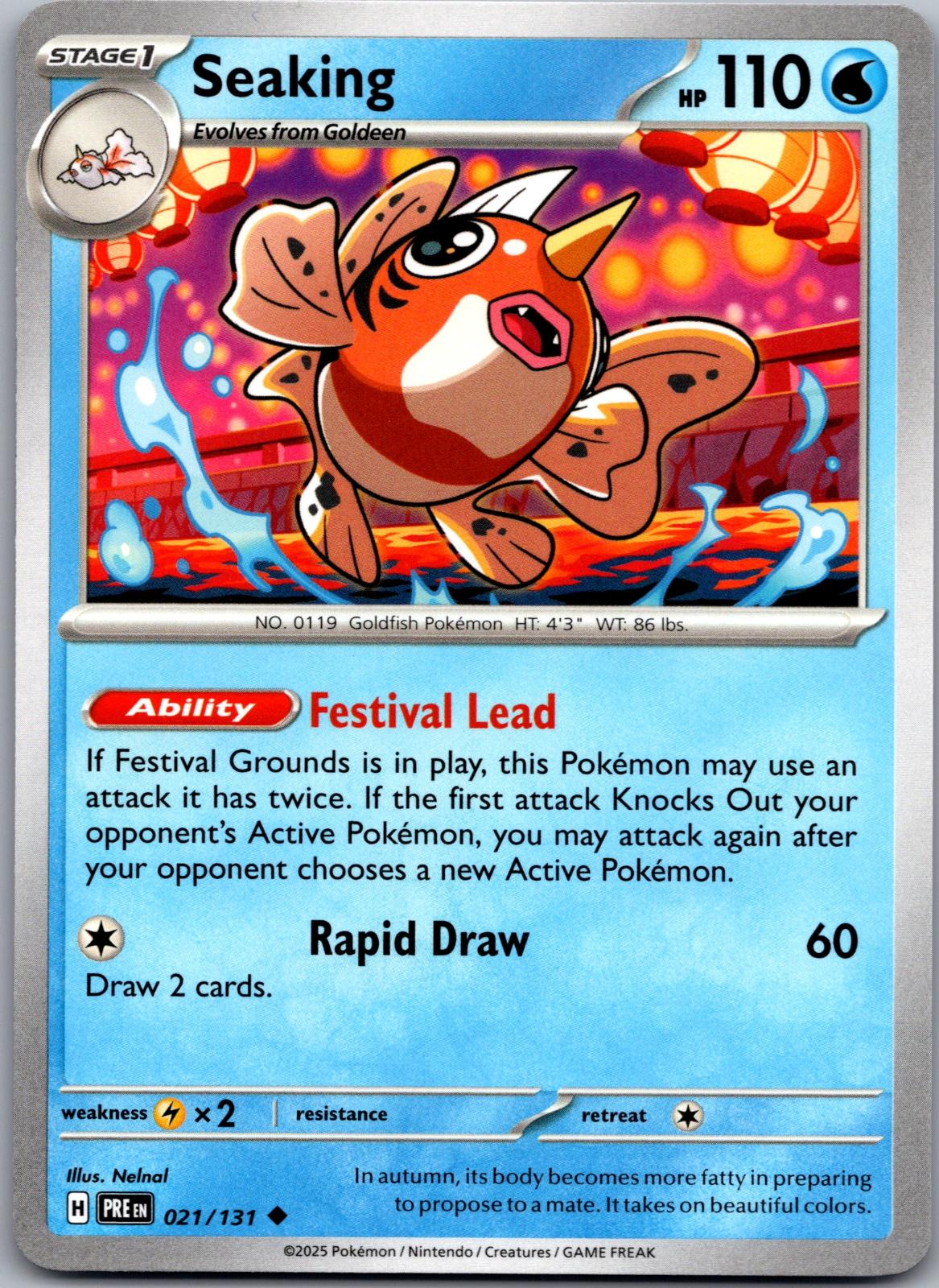 Seaking - 021/131 - - PRISMATIC EVOLUTIONS - Pokemon - Uncommon | AA83-47