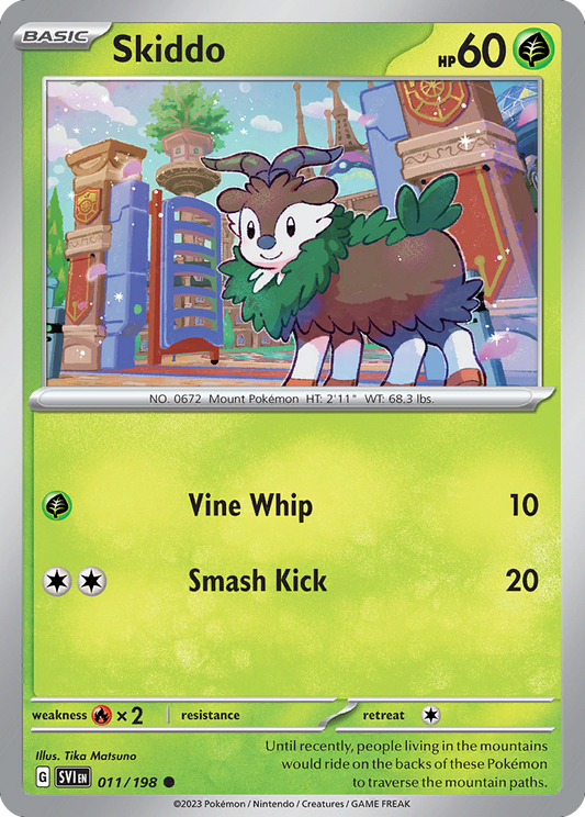 Skiddo - 011/198 - - SCARLET & VIOLET - Pokemon - Common | AA48-120