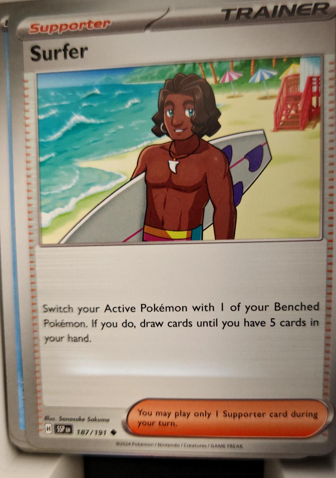 Surfer - 187/191 - - SURGING SPARKS - Pokemon - Uncommon | AA20-86