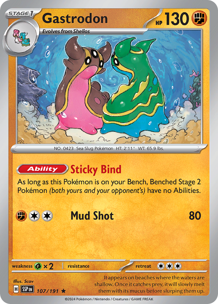Gastrodon - 107/191 - Holo - SURGING SPARKS - Pokemon - Rare | AA13-78