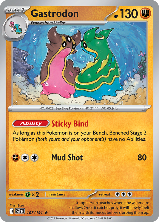 Gastrodon - 107/191 - Holo - SURGING SPARKS - Pokemon - Rare | AA13-78