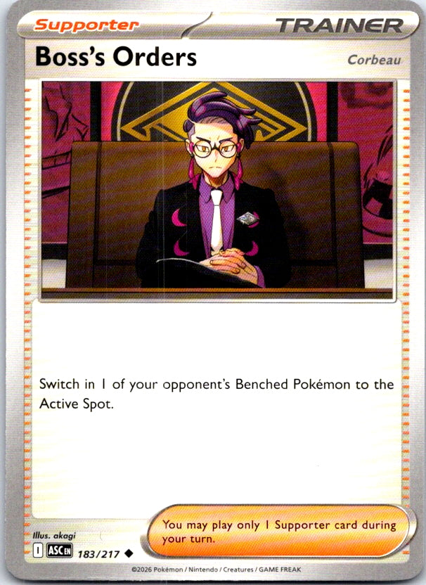 Boss's Orders [Corbeau] - 183/217 - - ASCENDED HEROES - Pokemon - | AC23-11