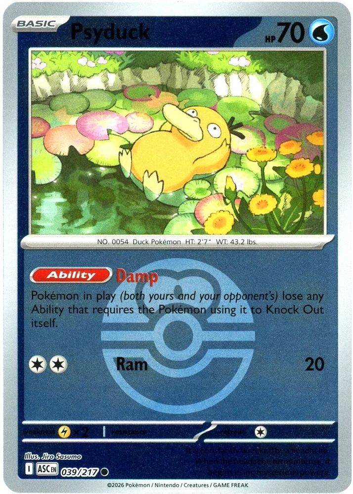 Psyduck (Love Ball) - 039/217 - Reverse Holo - ASCENDED HEROES - Pokemon - | AA31-54