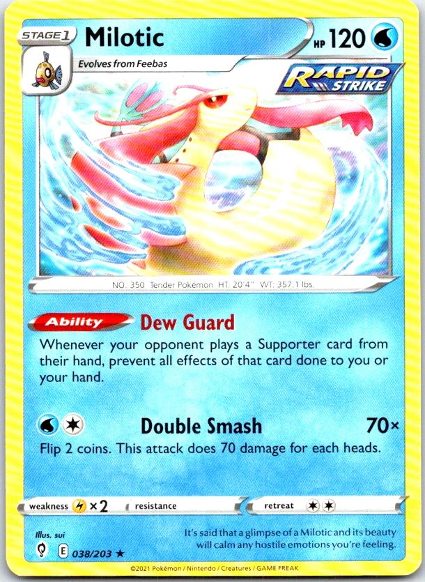 Milotic - 038/203 - - EVOLVING SKIES - Pokemon - Rare | AC08-32