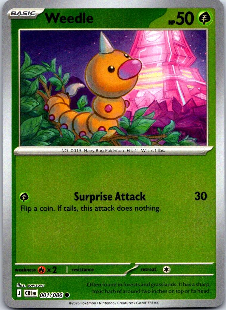 Weedle - 001/086 - - CHAOS RISING - Pokemon - Common | AA127-32