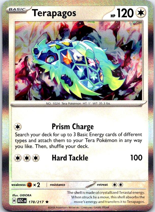 Terapagos - 178/217 - Holo - ASCENDED HEROES - Pokemon - Rare | AC25-17