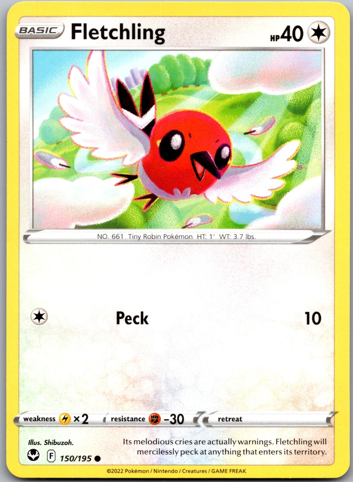 Fletchling - 150/195 - - SILVER TEMPEST - Pokemon - Common | AA91-3