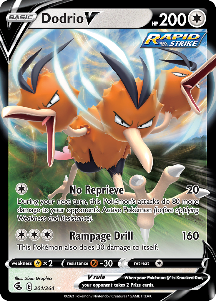 Dodrio V - 201/264 - Holo - FUSION STRIKE - Pokemon - V Rare | AA33-5
