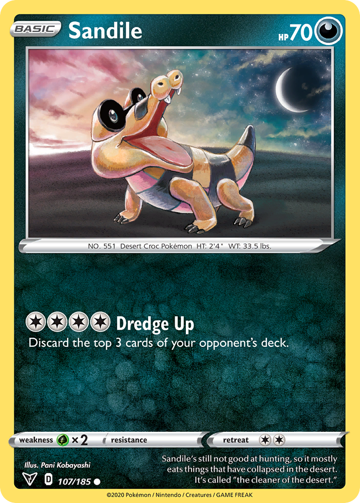 Sandile - 107/185 - - VIVID VOLTAGE - Pokemon - Common | AA73-28