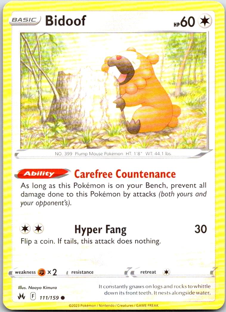 Bidoof - 111/159 - - CROWN ZENITH - Pokemon - Common | AA105-28