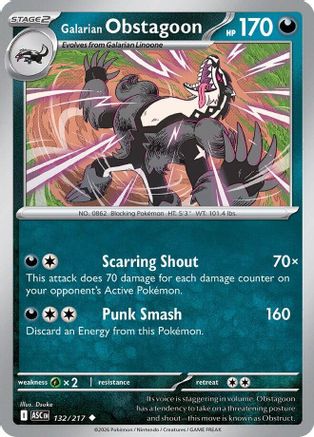 Galarian Obstagoon - 132/217 - - ASCENDED HEROES - Pokemon - Uncommon | AA10-37
