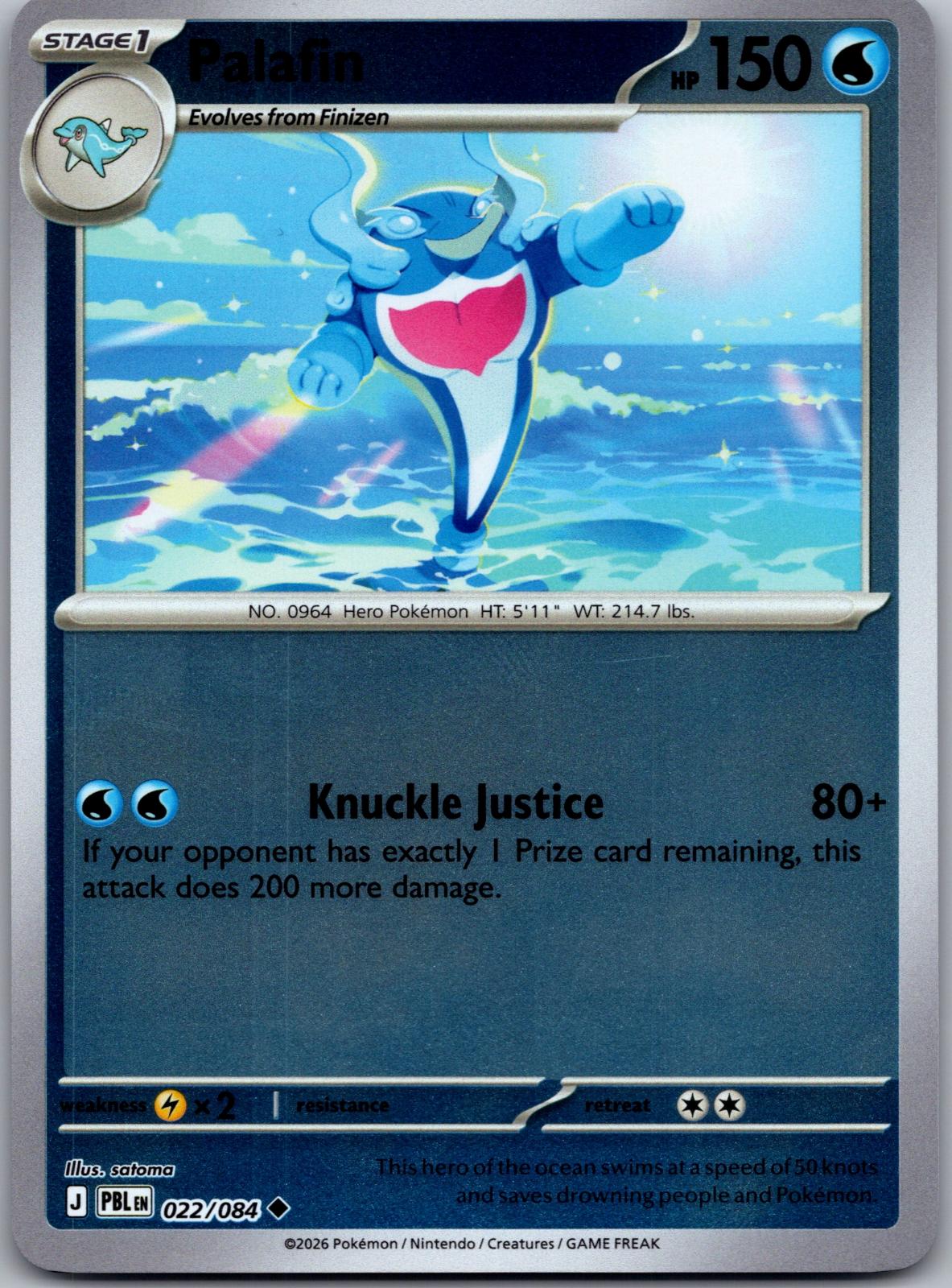 Palafin - 022/084 - Reverse Holo - PITCH BLACK - Pokemon - Uncommon | AA80-8