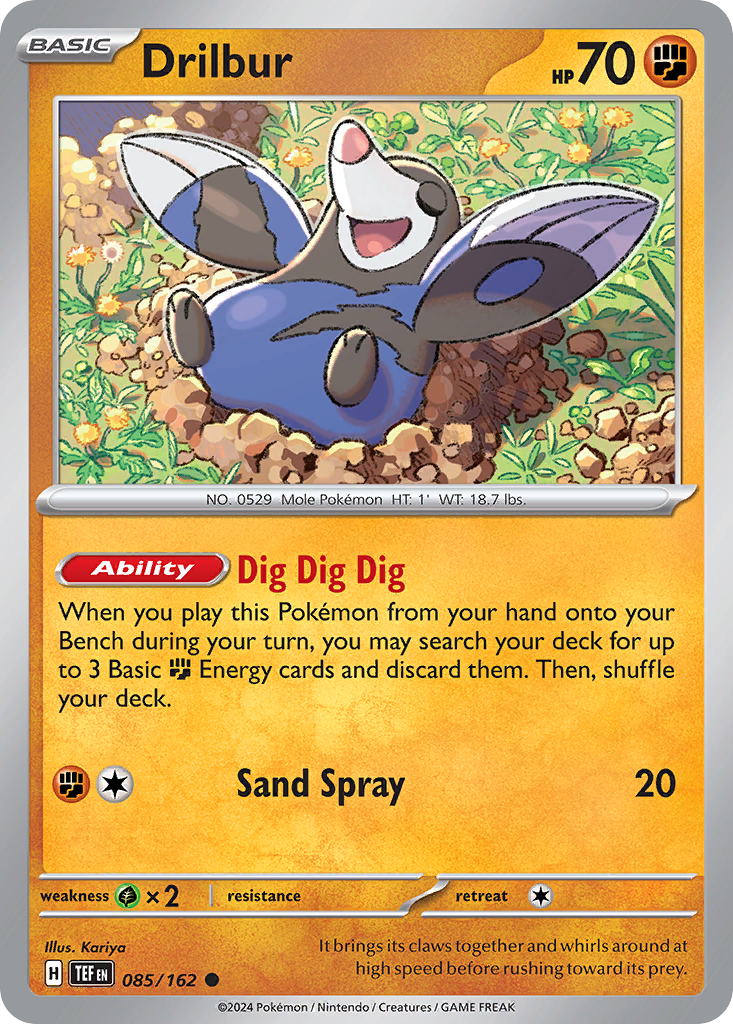 Drilbur - 085/162 - - TEMPORAL FORCES - Pokemon - Common | AA24-3