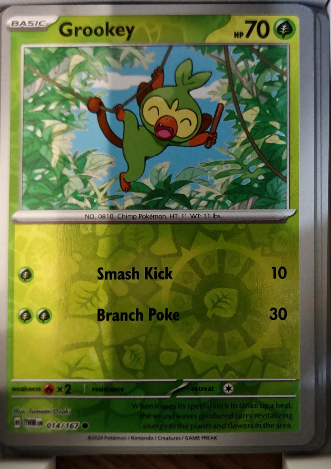 Grookey - 014/167 - Reverse Holo - TWILIGHT MASQUERADE - Pokemon - | AA75-15