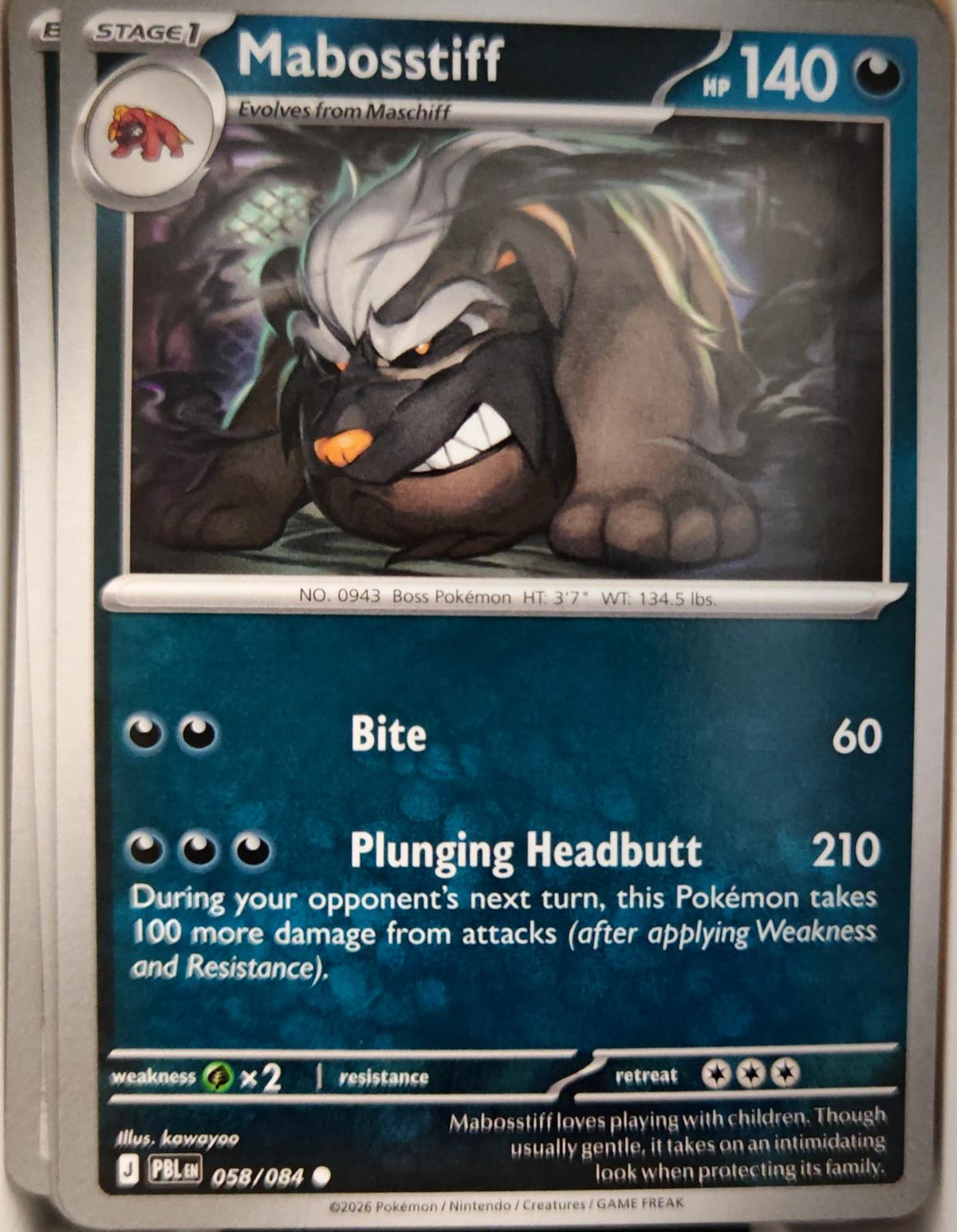 Mabosstiff - 058/084 - - PITCH BLACK - Pokemon - Common | AA17-76