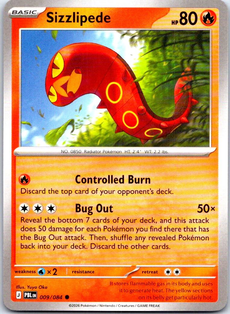 Sizzlipede - 009/084 - - PITCH BLACK - Pokemon - Common | AB26-46