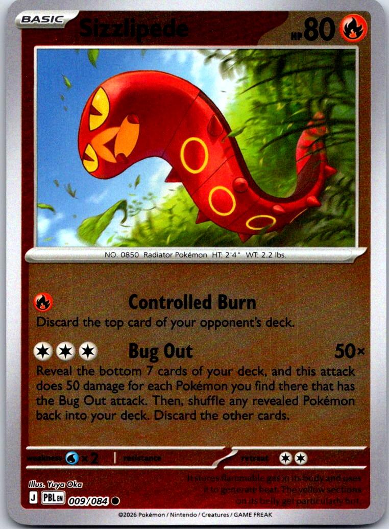Sizzlipede - 009/084 - Reverse Holo - PITCH BLACK - Pokemon - Common | AA124-35