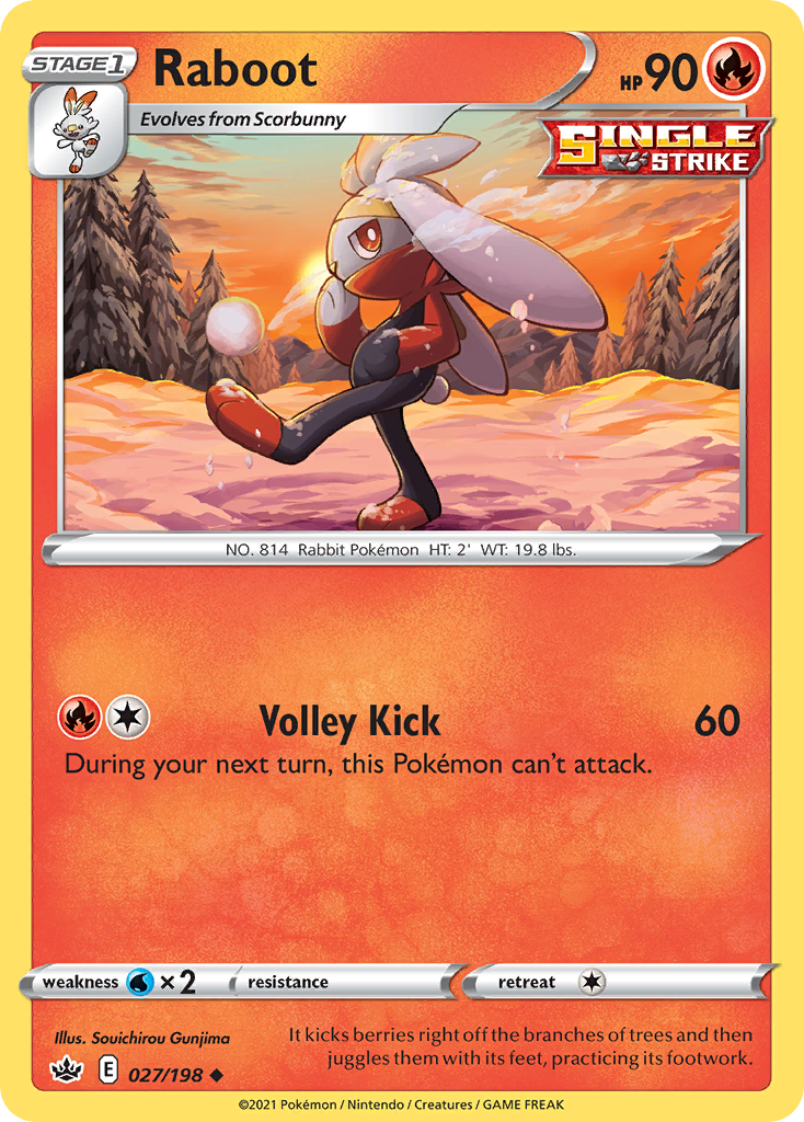 Raboot - 027/198 - - CHILLING REIGN - Pokemon - Uncommon | AA57-2