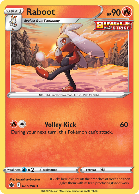 Raboot - 027/198 - - CHILLING REIGN - Pokemon - Uncommon | AA57-2